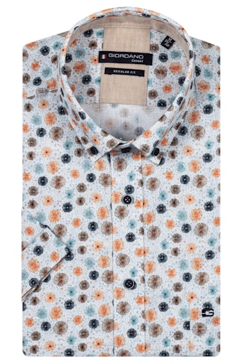 League Flower Print Shirt - Dark Gold
