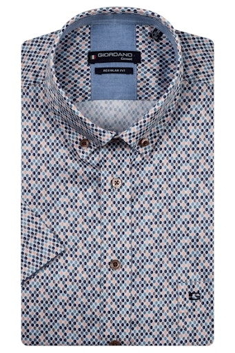 League Abstract Print Shirt - Dark Gold