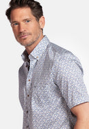 League Abstract Print Shirt - Dark Navy