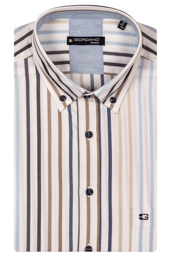 League Twill Stripe Shirt - Dark Navy