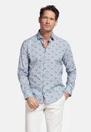 Maggiore Flower Print Shirt - Light Blue