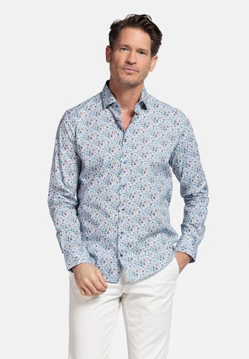 Maggiore Flower Print Shirt - Light Blue