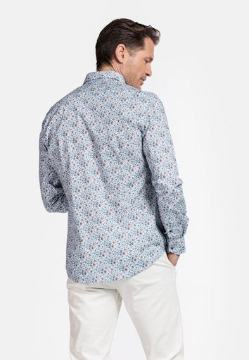 Maggiore Flower Print Shirt - Light Blue