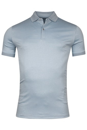 Lino Liquid Cotton Polo Shirt - Jeans Blue