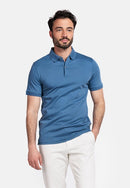 Lino Liquid Cotton Polo Shirt - Denim Blue