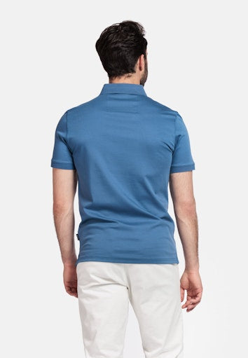 Lino Liquid Cotton Polo Shirt - Denim Blue