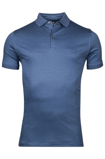 Lino Liquid Cotton Polo Shirt - Denim Blue