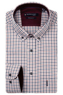 Dino Mini Check Button Down Shirt - Red
