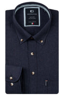 Dino Flannel Twill Button Down Shirt - Dark Navy