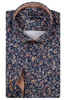 Ascona Flower Print Shirt - Dark Navy