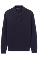 Monza Lambswool Polo Jumper - Dark Navy
