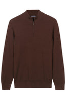 Veneto 1/2 Zip Jumper - Dark Brown