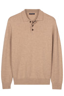 Monza Lambswool Polo Jumper - Beige
