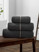 Zero Twist Satin Stitch Towel - Black