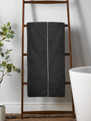 Zero Twist Satin Stitch Towel - Black