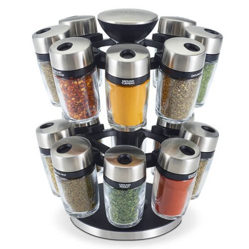 Herb & Spice Carousel Set With 16 Filled Jars