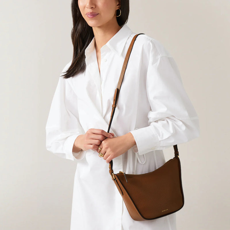Small Ziptop Crossbody - Saddle