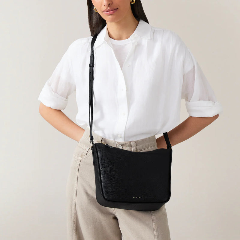 Medium Ziptop Crossbody - Black
