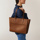 Oak Street Medium Ziptop Tote - Saddle