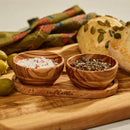 Olive Wood Salt & Pepper Pinch Pot Tray