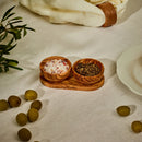 Olive Wood Salt & Pepper Pinch Pot Tray