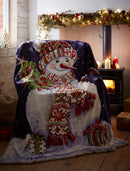 Happy Snowman Fleece Throw