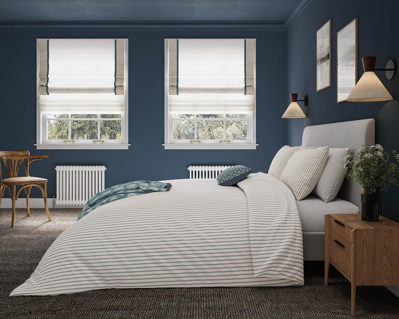 Ticking Stripe Duvet Cover Set - Blue/Teal