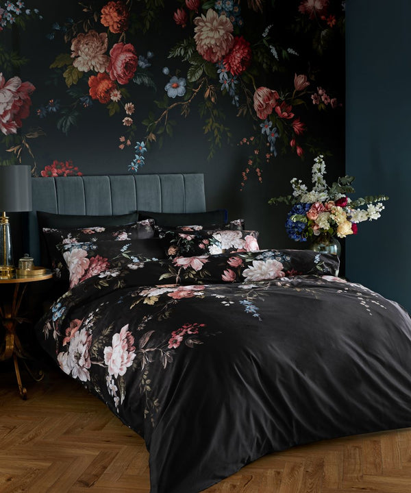 Hague Fleurs Duvet Cover Set - Black