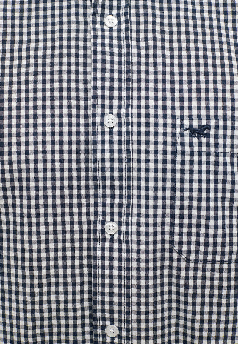 Clemens Gingham Shirt - Grey Gingham Check