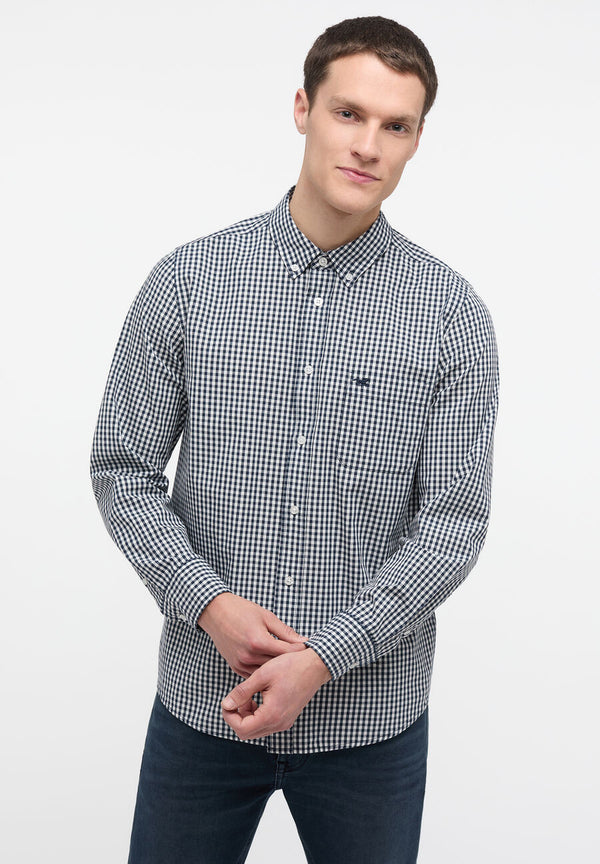 Clemens Gingham Shirt - Grey Gingham Check