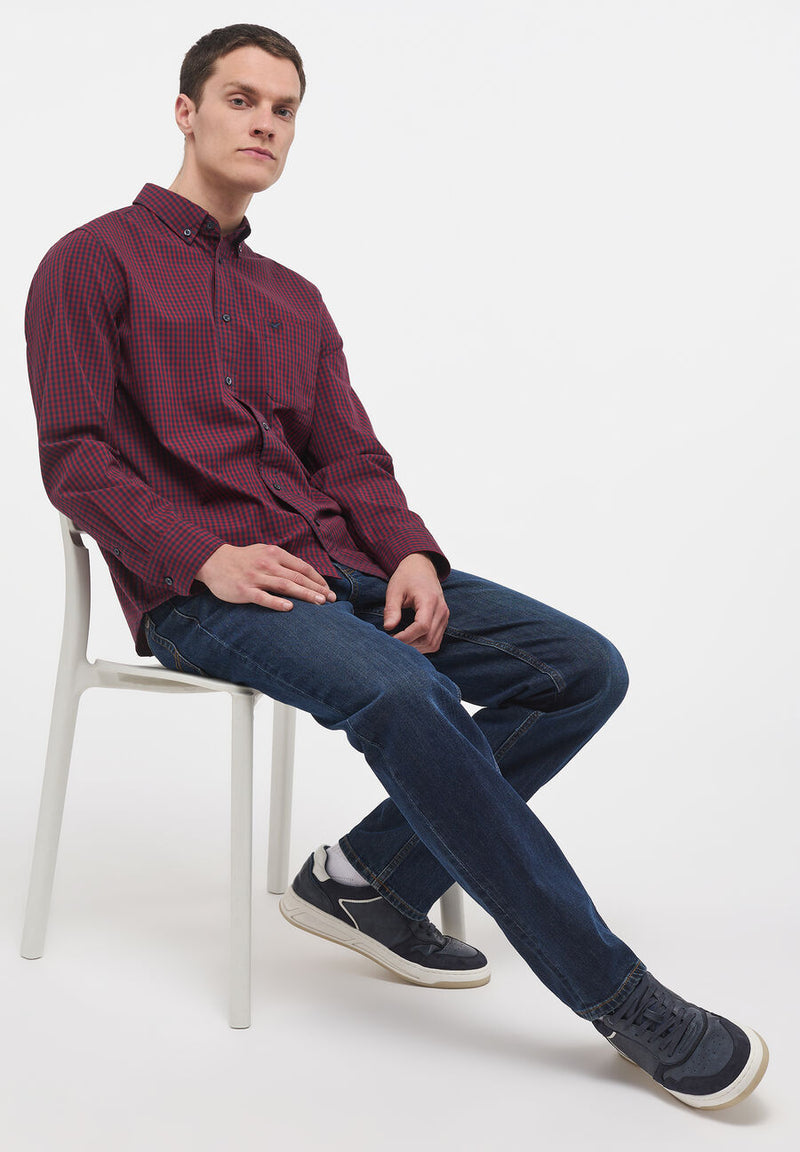 Clemens Gingham Shirt - Red Gingham Check