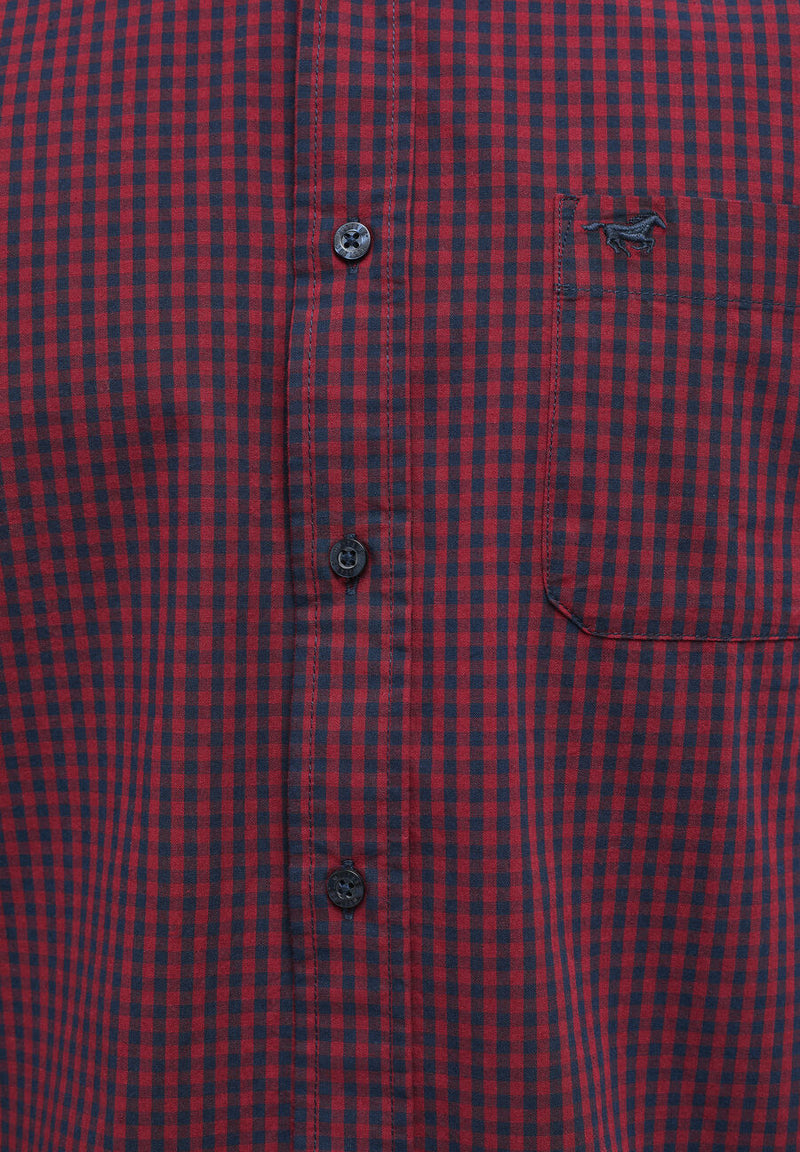Clemens Gingham Shirt - Red Gingham Check