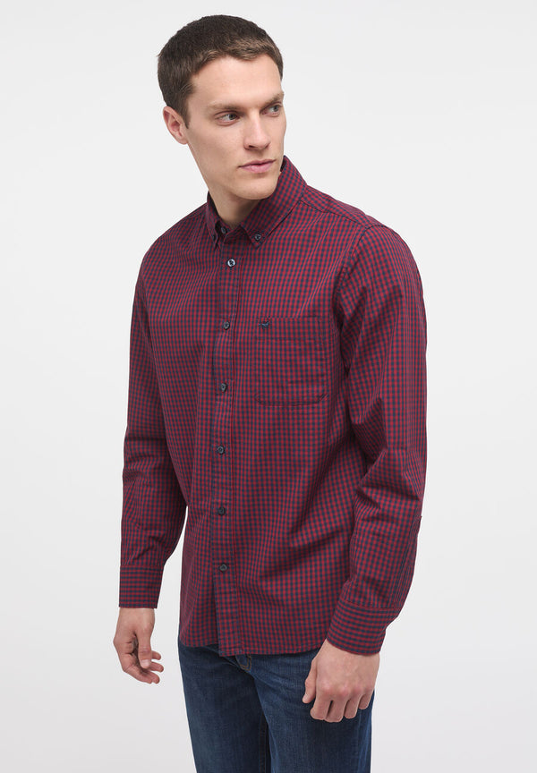 Clemens Gingham Shirt - Red Gingham Check