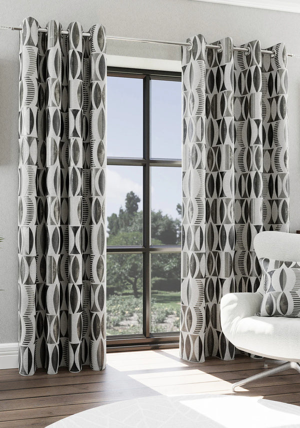 Himalaya Onyx Readymade Eyelet Curtains - 132" x 90"