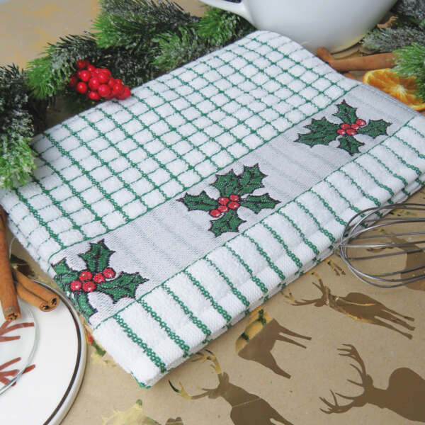 Poli-Dri Jacquard Holly Tea Towel