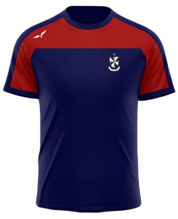 Crested T-Shirt - Navy/red