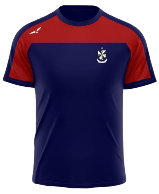 Crested T-Shirt - Navy/red
