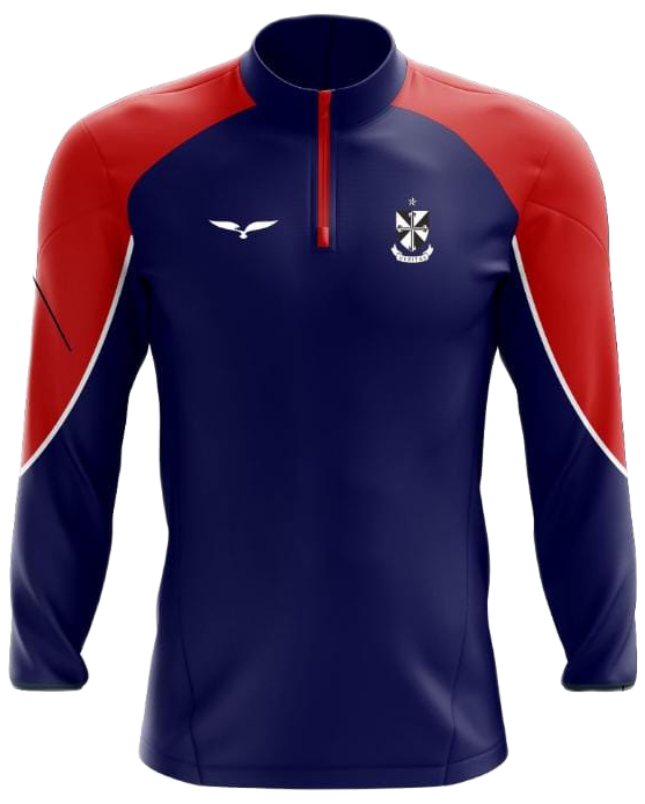 1/4 Zip PE Top - Navy/red
