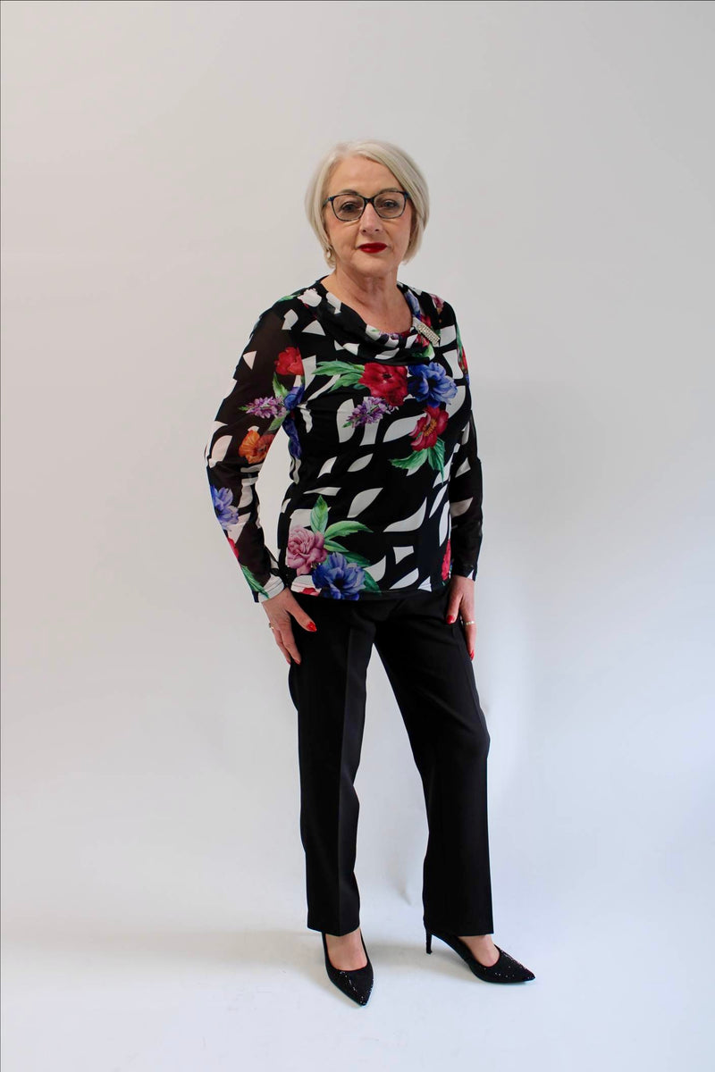 Print Blouse - Black