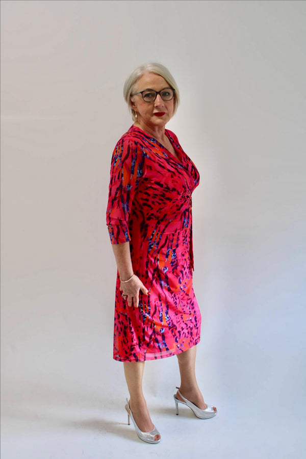 Printed Dress - Coral