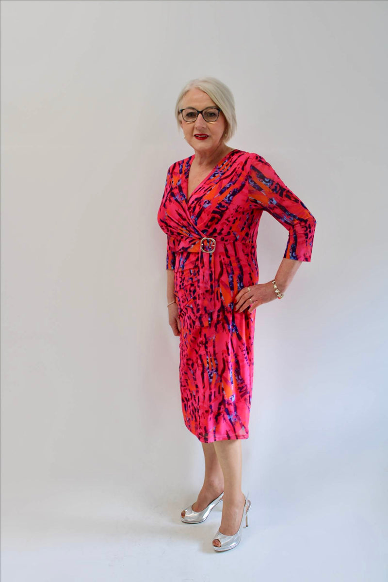 Printed Dress - Coral