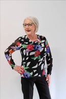 Print Blouse - Black