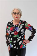 Print Blouse - Black