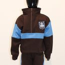 1/4 Zip Sweat - Brown/blue