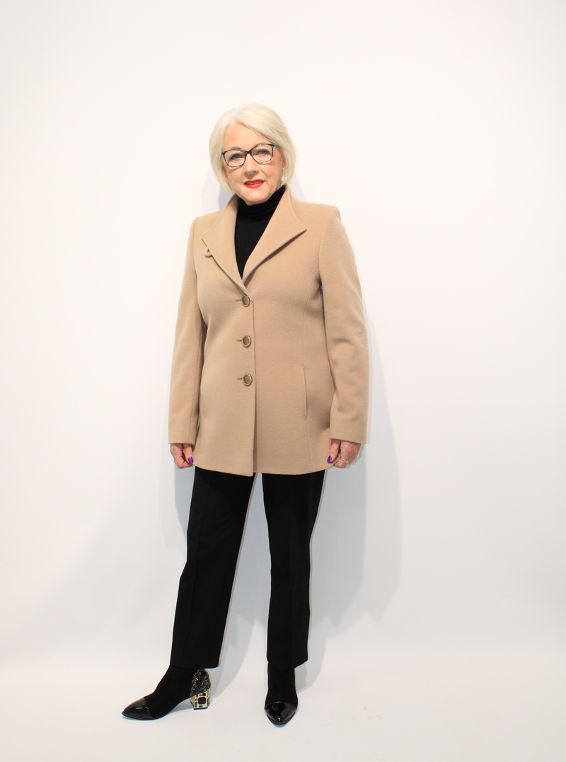 Revere Neck Coat - Camel