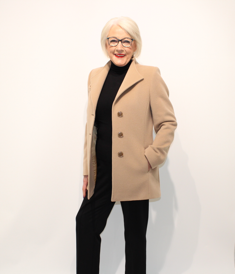 Revere Neck Coat - Camel