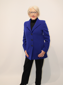 Revere Neck Coat - Electric Blue