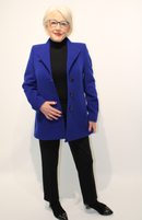 Revere Neck Coat - Electric Blue