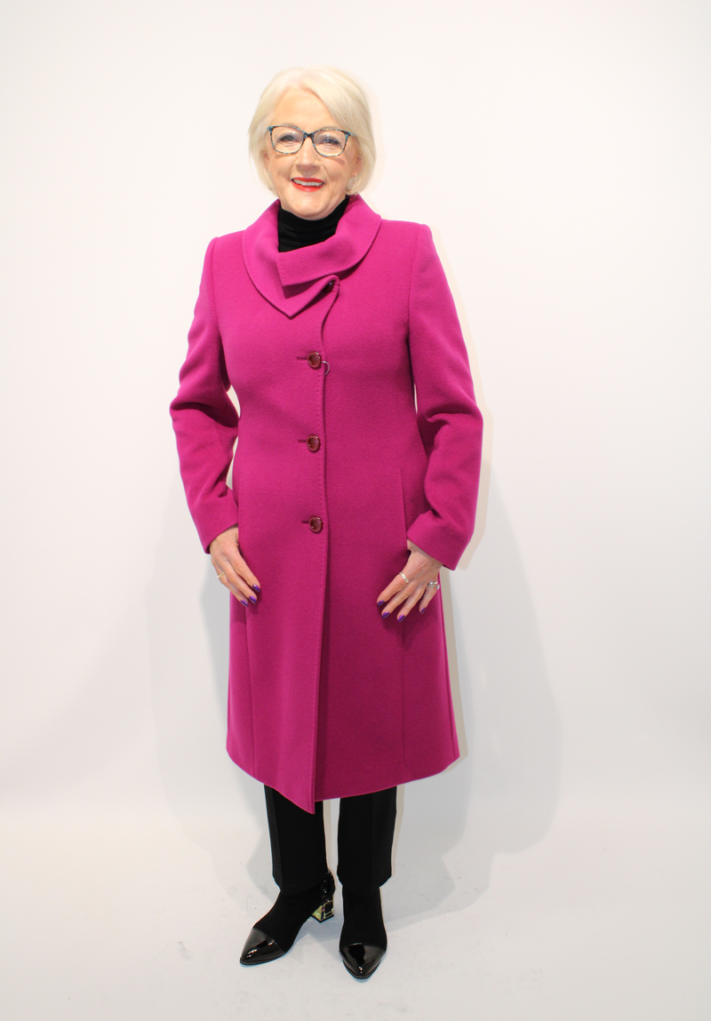 Shawl Collar Coat - Magenta
