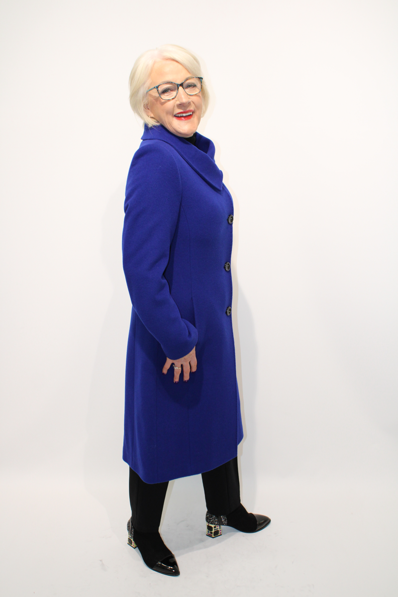 Shawl Collar Coat - Electric Blue